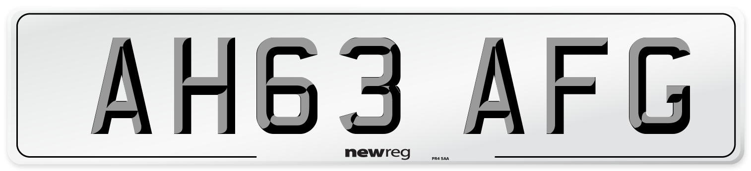 AH63 AFG Number Plate from New Reg